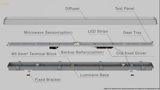 LED Wraparound Vapor Tight Batten Light Fixture 360° Introduction