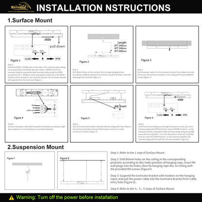 Walrusled 4FT Motion Sensor LED Stairwell Wraparound Batten Light with Remote, 2 Wattages/2 Lumens Selectable, 20W/40W, 2500lm/5000lm, 5000K, 100-277V, IP20, Dimmable 4 Foot LED Wrap Around Batten Light Fixture, 120CM Flush Mount LED Garage Ceiling Light