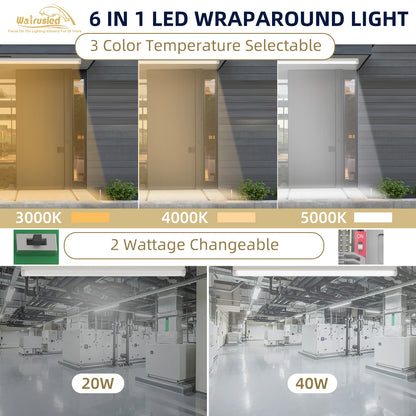 Walrusled 4FT Motion Sensor LED Linear Strip Batten Light with Remote, 2 Wattages/2 Lumens/3 CCT Selectable, 20W/40W, 2500lm/5000lm, 3000K/4000K/5000K, Dimmable 4 Foot LED Shop Batten Pendant Light Fixture, Flush Mount Garage Hallway Ceiling Batten Light